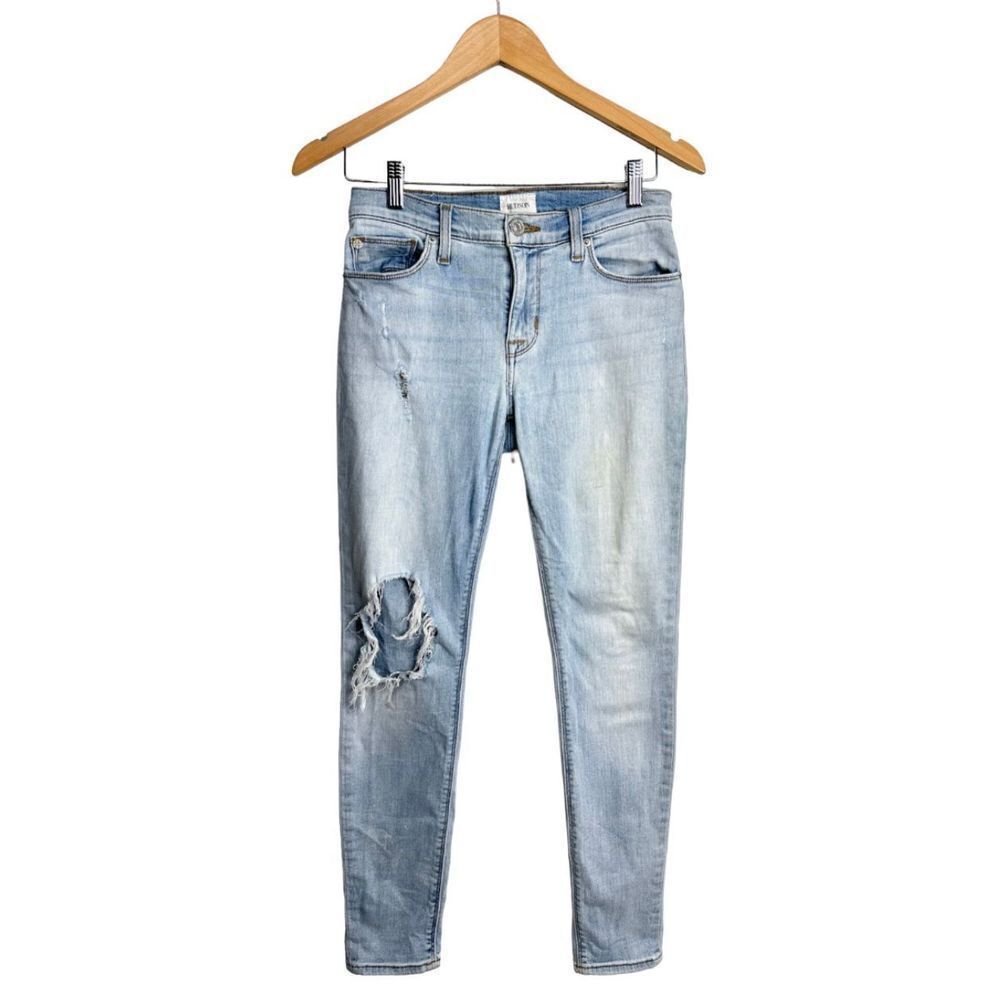 HUDSON Jeans Womens Midrise Ankle‎ Natalie Distressed Super Skinny Size 26